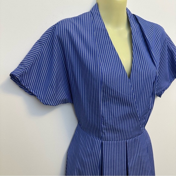 Molly Bracken Blue Pinstripe Mini Dress - Picture 4 of 11